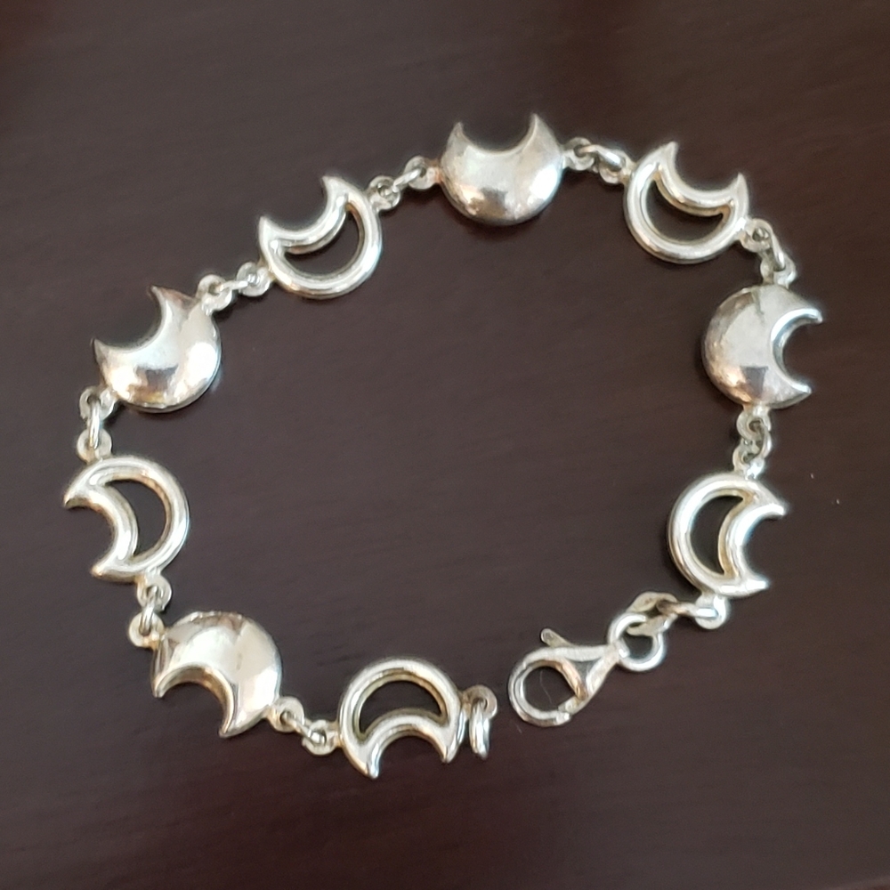 Sterling silver moon bracelet